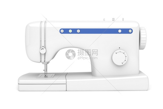 白色背景的缝纫机3d图像图片