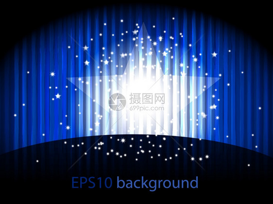 eps10矢量背景蓝色恒星升起图片