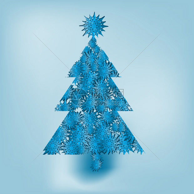雪花制成的圣诞树