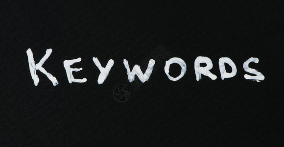 keywords黑色上的白文字概念图片