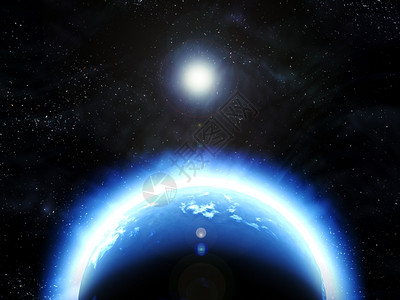 上升空间地球的伟大形象就像太空中的行星背景
