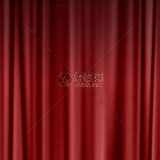 红色大窗帘剧院幕帘作为背景图片