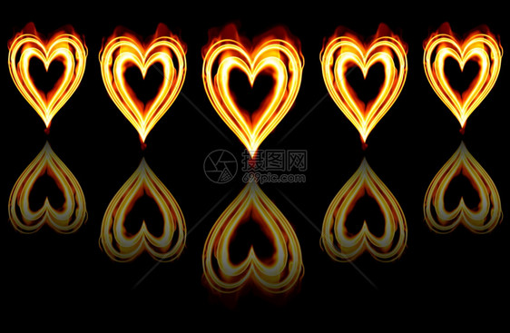 燃烧的心火焰象征着燃烧的激情和爱图片