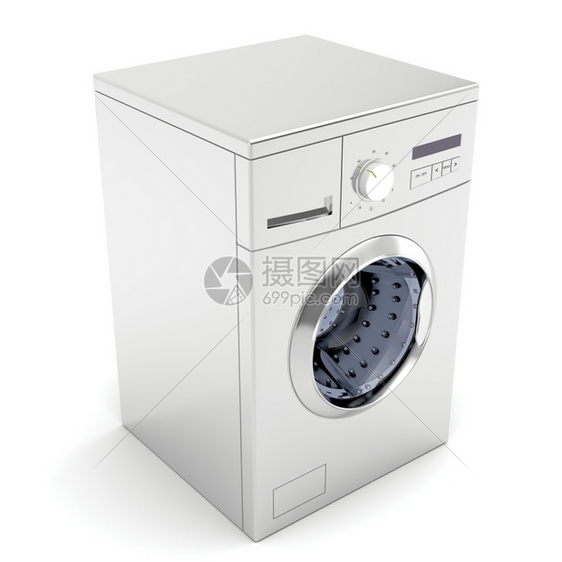 白色背景的洗衣机图片
