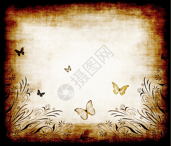蝴蝶格伦盖漂亮的花板格伦盖图画上面有旧的羊皮纸上蝴蝶图片