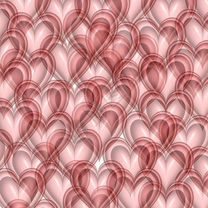 心背景许多粉红重叠的心作为情人节日背景背景图片