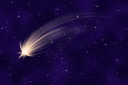 一颗美丽的巨型流星横穿夜空图片