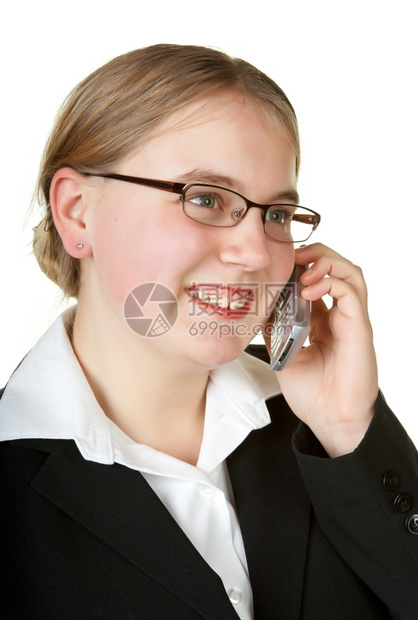 年轻女商人在接电话图片