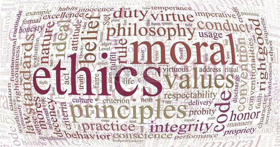 道德和价值观文字的云图片
