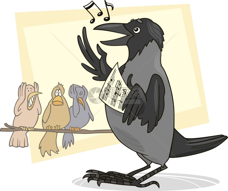 乌鸦唱歌卡通图片图片