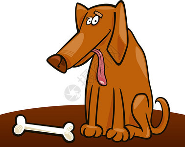 狗骨头的漫画插图图片