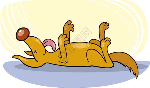 黄色 卡通狗玩死把戏的插图背景