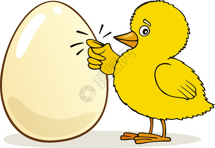 鸡敲蛋的插图图片