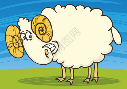 有趣的快乐公羊漫画插图图片