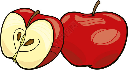 多汁红色苹果插图图片