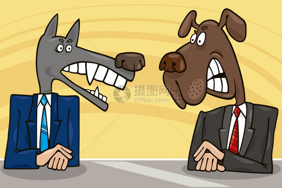 漫画插图里的马和狗图片
