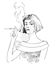 抽烟女人图片