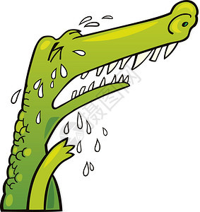 有趣的鳄鱼哭泣插图图片