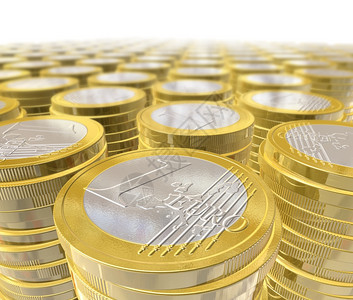 三维欧元硬币举例说明一欧元硬币图片