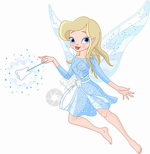 带钻石的人带魔杖的仙子插画