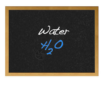 带水的孤立黑板h2o图片