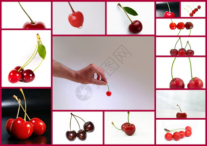 各种多彩的浆果樱桃图片拼贴图片