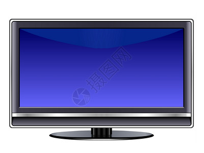 白背景上的等离子色tv银监视器平面lcd背景图片
