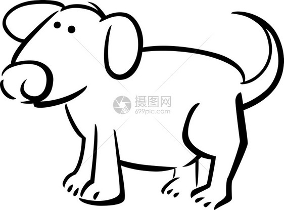彩色书中狗的卡通涂鸦插图图片