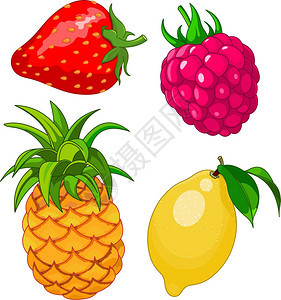 卡通水果柠檬草莓和菠萝图片