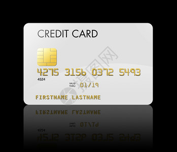 白色信用卡被隔离在黑色与剪切路径白色的信用卡图片
