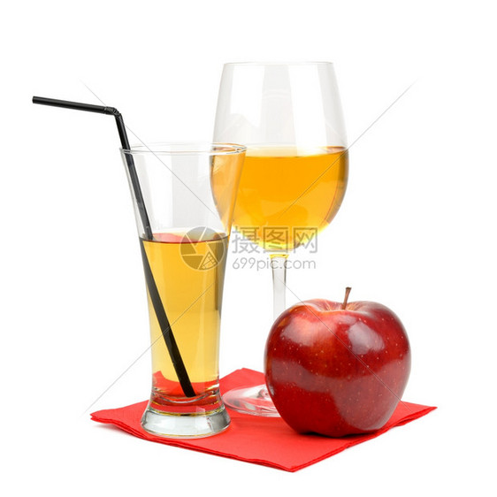 苹果汁和杯图片