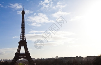 巴黎最好的地方在埃菲尔塔上有一个极美的景色特罗卡德梯田图片