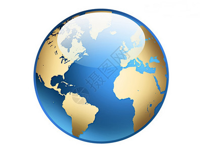 蓝色的地球地球图标背景