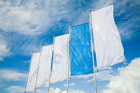 团建旗帜蓝色空垂直横幅背景