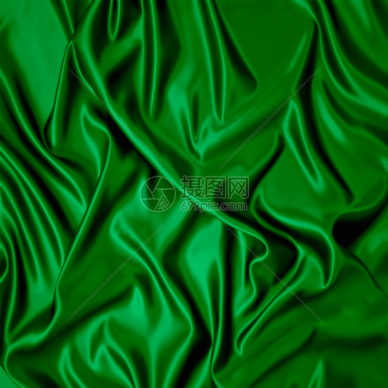 以绿色丝布和折叠图示图片