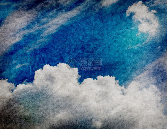 逆向样式云形带有老颜色和纹理纸背景图片