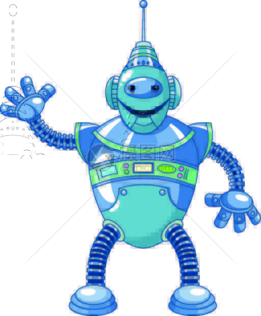 可爱的漫画机器人