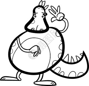 黄金龙漫画插图用有趣的童话龙人为彩色书画插画