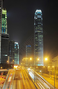 香港摩天大楼街道夜景图片