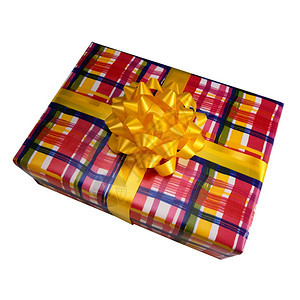 圣诞节礼物盒用白色背景的丝带弓捆绑在白色背景上图片