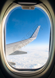 从飞机窗外看到的机翼图片
