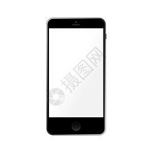 白色背景上孤立的黑白智能手机图片