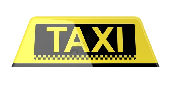 白色背景上孤立的出租车符号图片