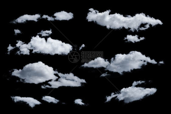 一组孤立的云层近距离元素图片