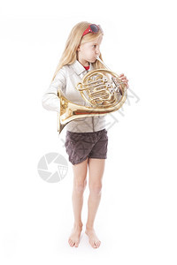 女孩和她的法国喇叭图片