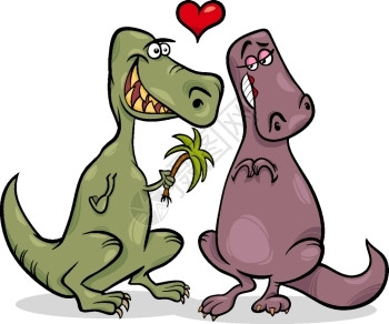 有趣的恐龙情侣恋爱图片