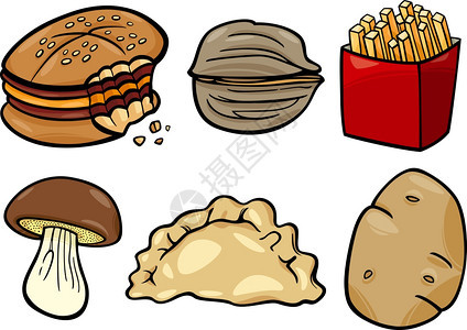 食品物漫画插图图片