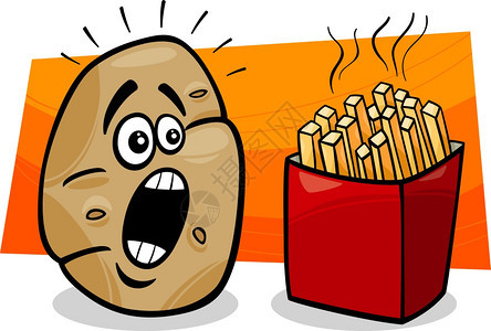 惊吓马铃薯和条的漫画概念插图图片