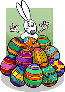 漫画插图可爱的复活节兔子图片
