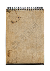 笔记本棕色纸封面白与剪切路径隔绝图片